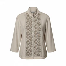 Snowy Peak Women's M Snowberry Jacket Wool Cashmere Knit Natural