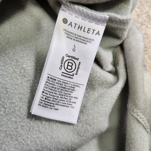 Athleta Sweatshirt Women Large Coaster Luxe Recovery Beige Soft Athleisure - Picture 7 of 10