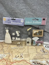 RARE Jolees Boutique “shore Thoughts” & Wedding Dress 3D Scrapbook Stickers