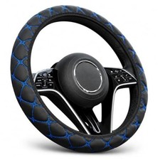 Car Steering Wheel Cover 15 Inch - Non-Slip Leather Steering Wheel Blue