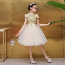 Girls Kids Show Short dress Sequins Ball Gown Princess Party Wedding Frock adze1
