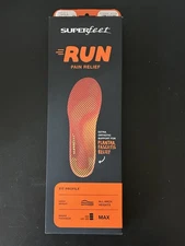 Superfeet RUN Pain Relief Size C Orange Men's 5.5-7/ Women 6.5-8 Insoles NEW