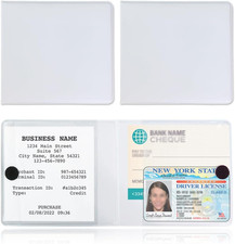Pack of 2 Car Registration  Insurance Holders - White - ID License Keeper - New