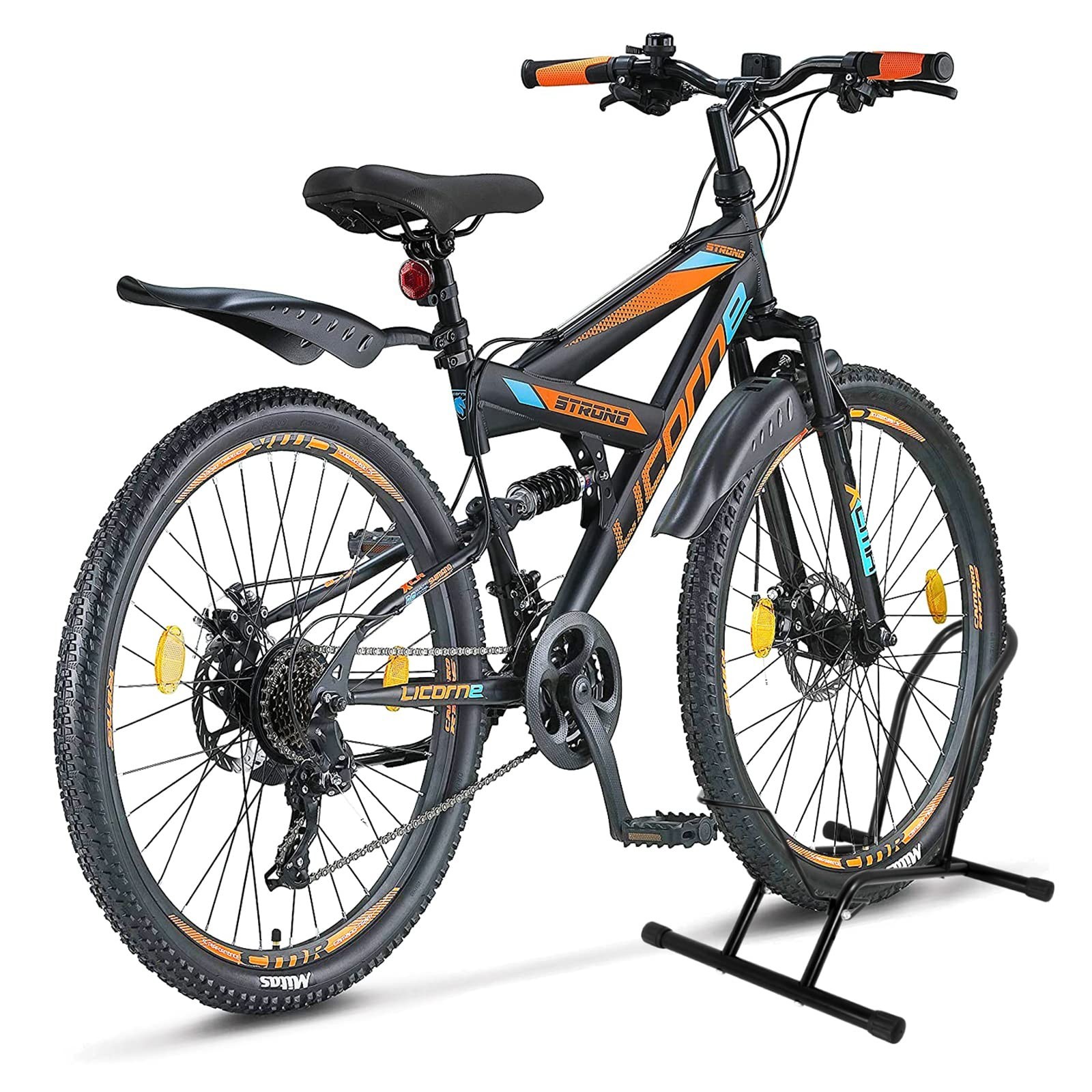 Bike Stand Floor Bike Rack for Storage Indoor/Outdoor, Front and Rear Wheel P...