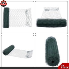 24In×100FT  Rectangular Green Hexagonal Iron Wire PVC Dipped Plastic Fence Net 0.43 per foot