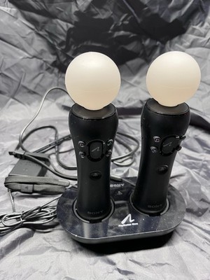 Sony PlayStation Move Motion Controllers With Charger - Black (CECH-ZCM1U)