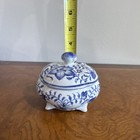 Andrea by Sadek Blue Floral Porcelain Trinket Box with Lid, 4.5" Tall, 6" Wide — photo 6