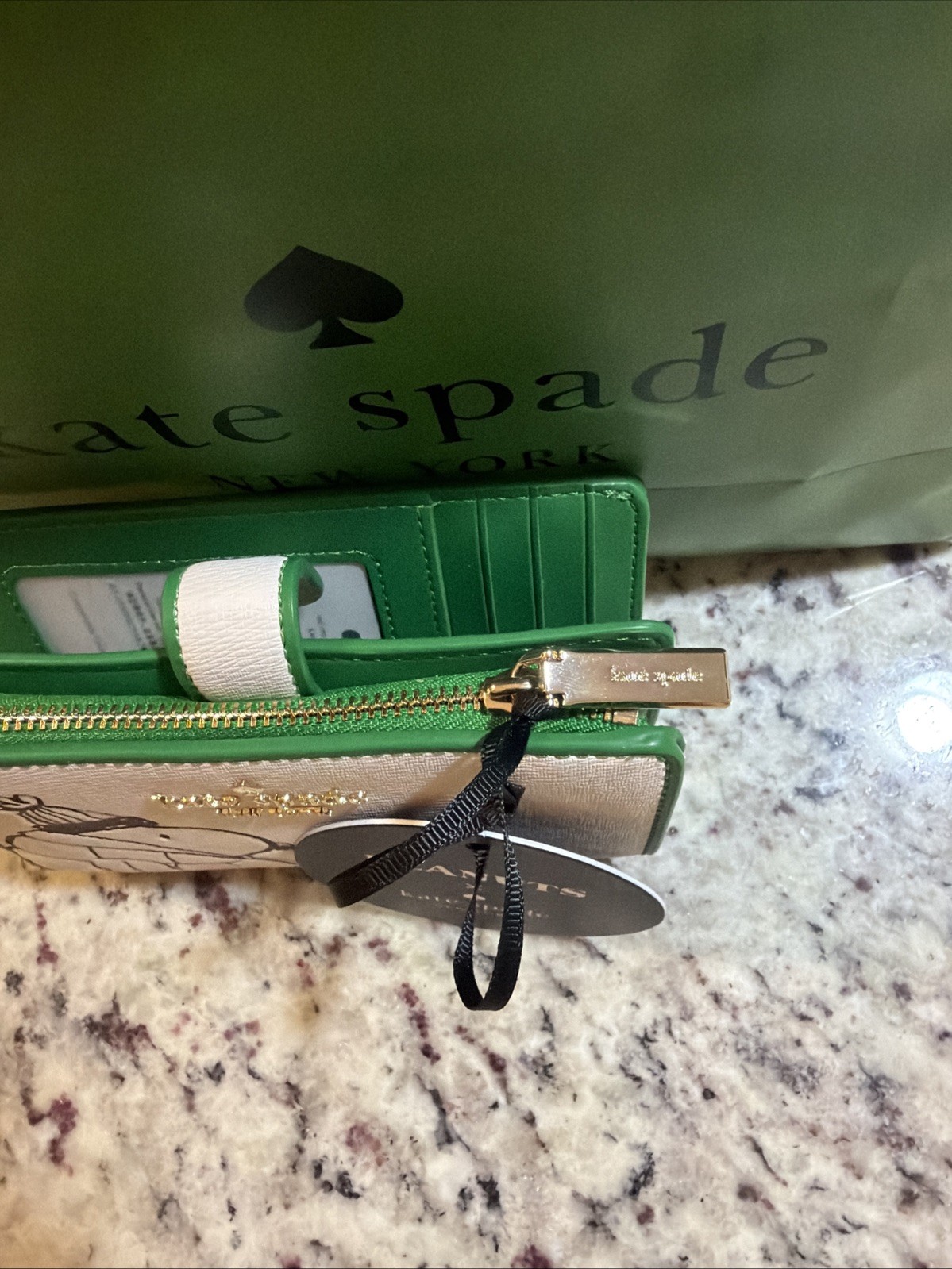 Kate Spade Peanuts x KSNY Medium Bifold Wallet KM584 CU3 Cream Multi