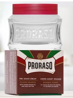 PRORASO Crema Pre Barba Barbe Dure | Red Pre-shave Cream For Coarse Beard | NEW 