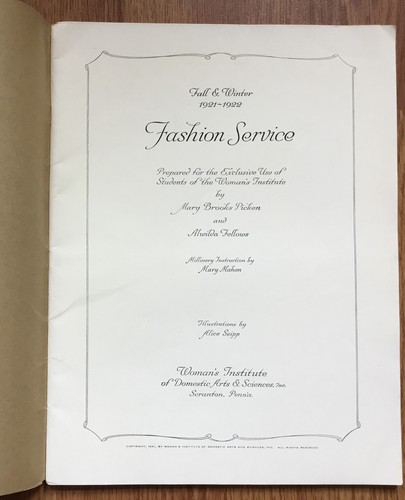 Womans Institute Fashion Service 1921 2 Illustrated Books / Flapper Era Clothing - Picture 9 of 15