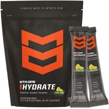 MTN OPS Hydrate Electrolytes Powder Drink Mix 20 Single Serving On-The-Go Ele...