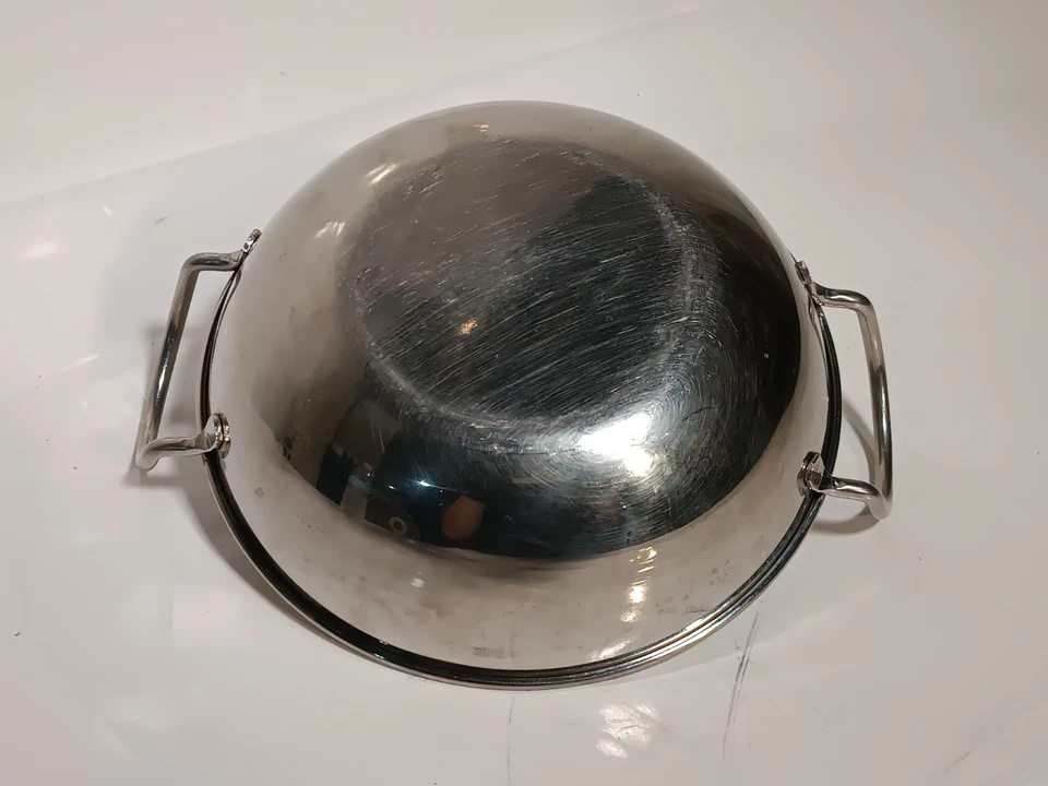 Plato Balti de acero inoxidable 9,5 pulgadas de diámetro 2,75 pulgadas de profundidad, sin marca Foto 3 de 3