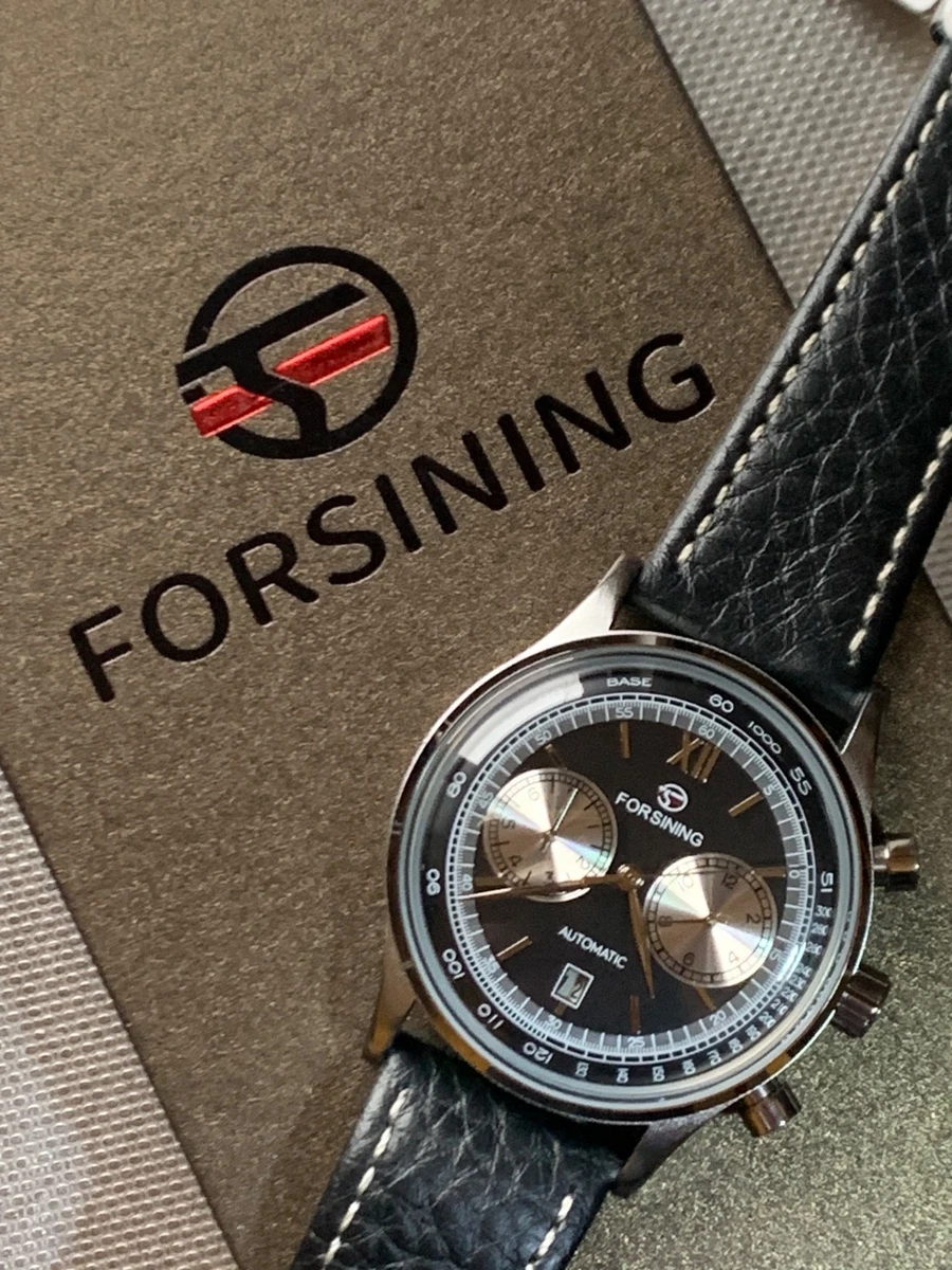 Forsining 8179 Orologio Meccanico Classico con Fasi Lunari Blu, Automatico con Tourbillon, Cinturino in Vera Pelle per Uomo, Relogio Masculino