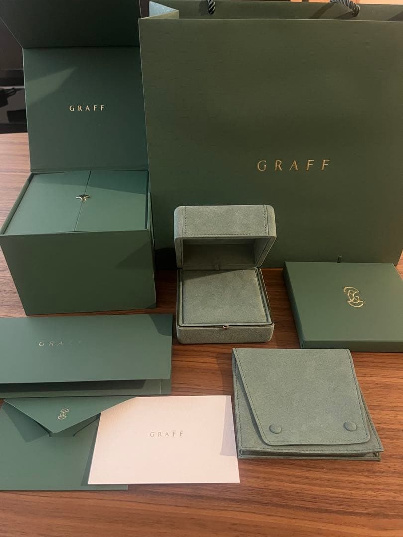 GRAFF Necklace Pendant Case Empty Box Green With Outer Box Used | eBay