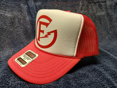 Federal Electric ''Circle F'' Ball Cap Red/White Otto High Crown Trucker Snapback