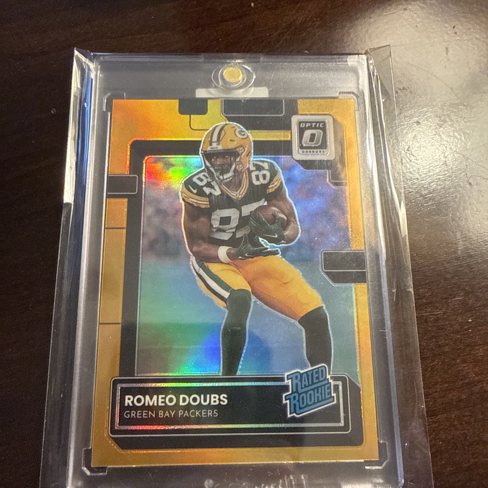 ROMEO DOUBS 2022 PANINI OPTIC GOLD /10 PRIZM RATED ROOKIE #235 PACKERS