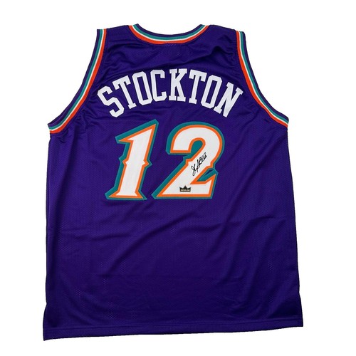 VINTAGE MENS UTAH JAZZ JOHN STOCKTON #12 BASKETBALL SHIRT JERSEY