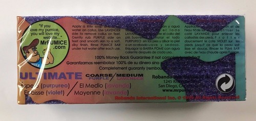 Mr. Pumice Anti-Bacterial Solution SAFE Purple Pumi Bar Stone - COARSE OR 2-1 - Picture 9 of 11