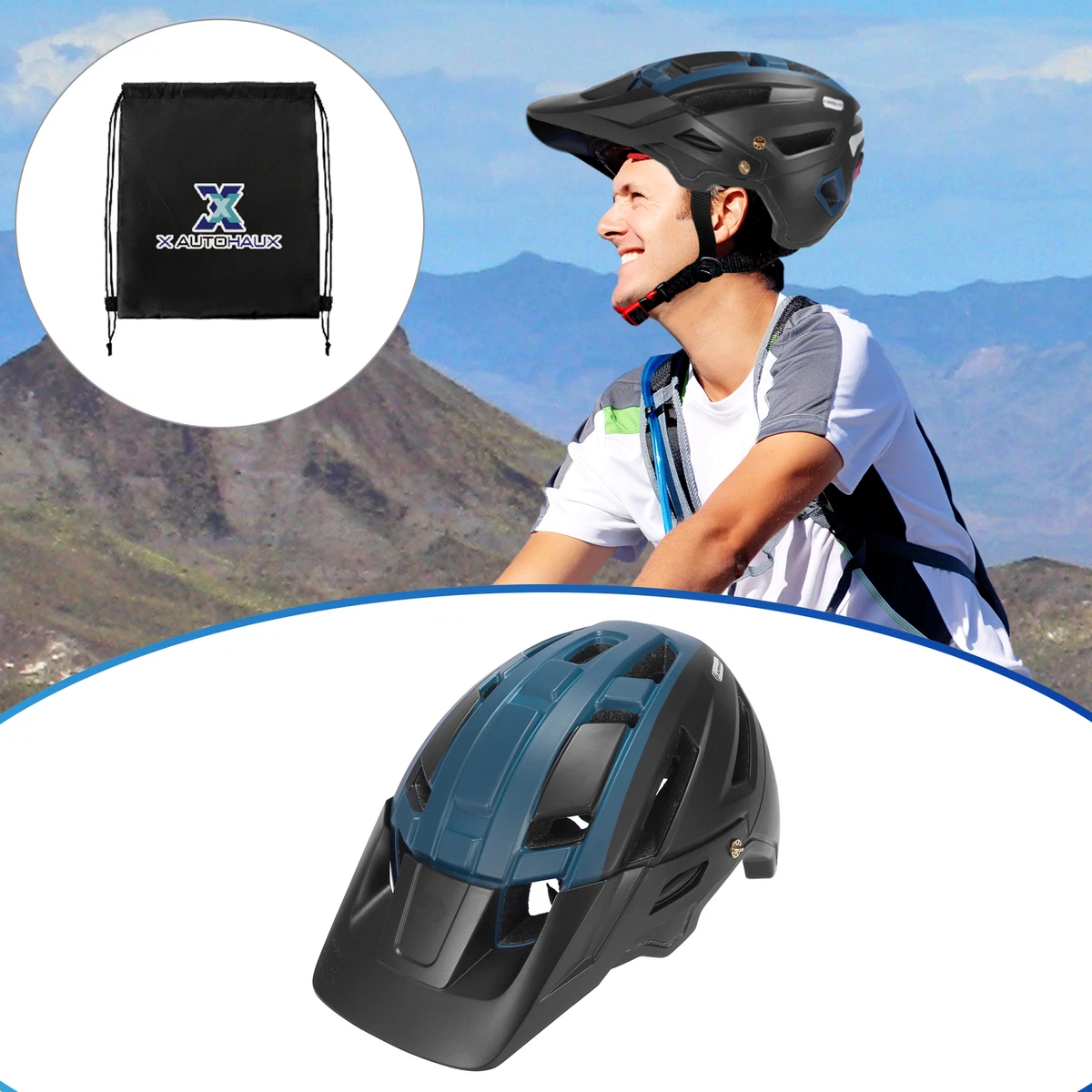 Adult Road Cycling Helmet Mountain Bike Helmet Long Sun Visor Rear