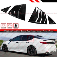 For 2025-2026 Toyota Camry JDM Gloss Black Quarter Side Window Louver Vent Cover