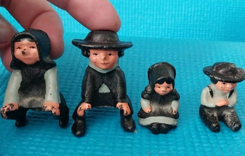 vtg 2 Sets of Wilton Cast Iron Figurines children on sled and wagon - Picture 5 of 6