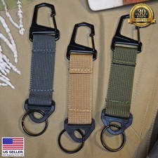 Tactical Keychain Carabiner Lanyard Snap Hook Military Style Key Ring Accessory
