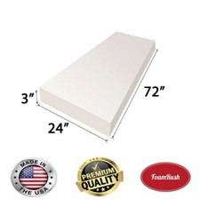 FoamRush 3"x24"x72" High Density Upholstery Foam Cushion Made in USA 