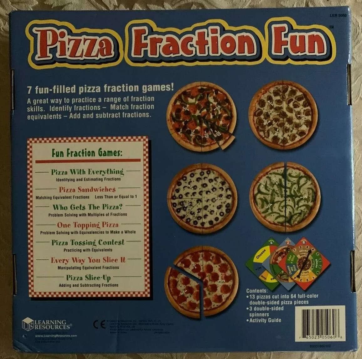 Pizza Fraction Fun Math Learning Resources 7 games 13 pizzas Excellent  Condition | eBay