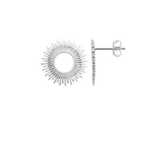 Boucles d'oreilles soleil en argent massif 925, le cadeau idéal pour femme avec écrin