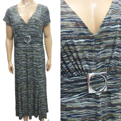 Perceptions New York Colorful Short Sleeve Midi Fit & Flare Dress