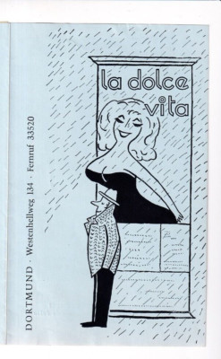 DORTMUND um 1958: LA DOLCE VITA, NACHT - KABARETT mit STRIPTEASE, Reklameflyer