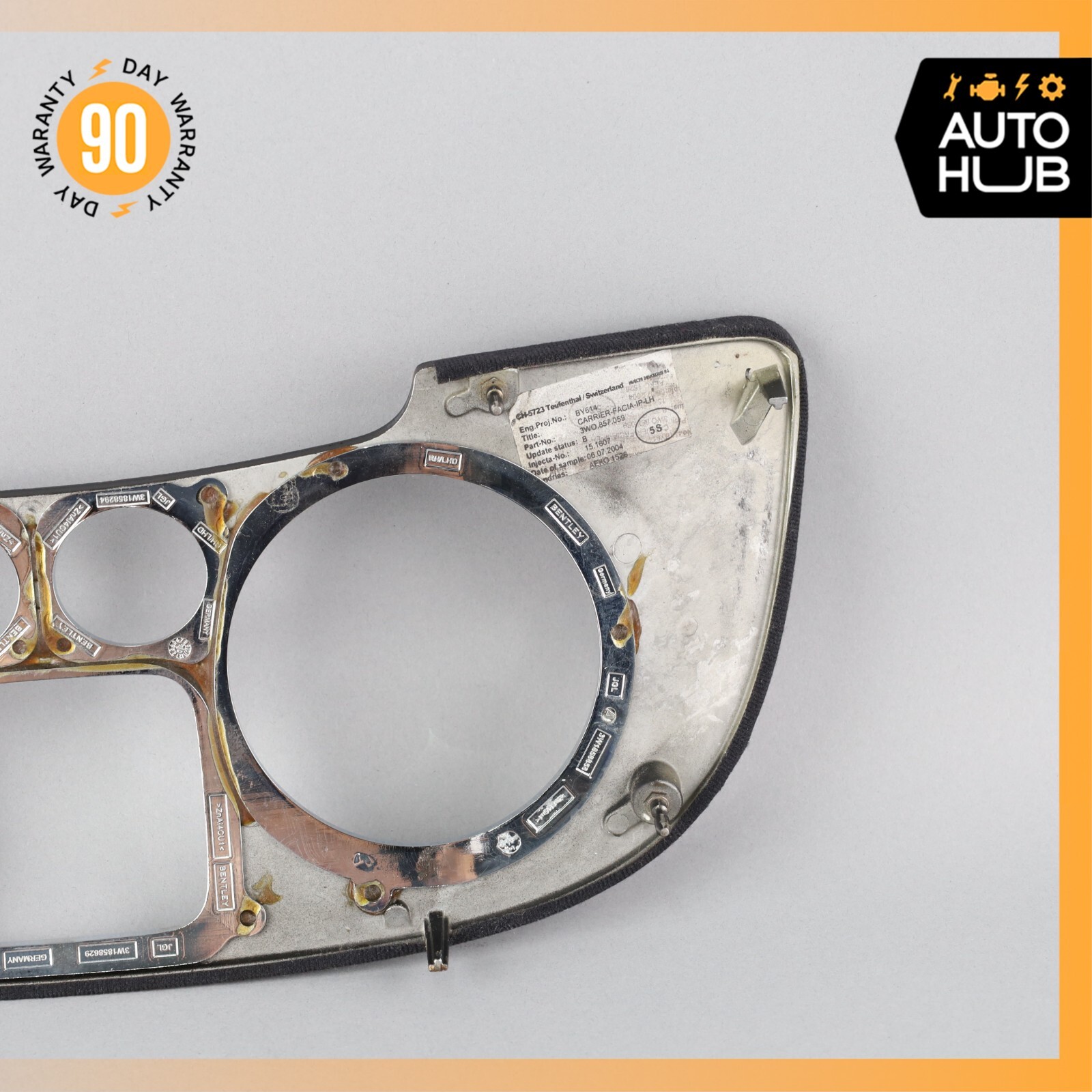 03-13 Bentley Continental GT GTC Dash Panel Speedometer Bezel Trim Wood OEM 81k