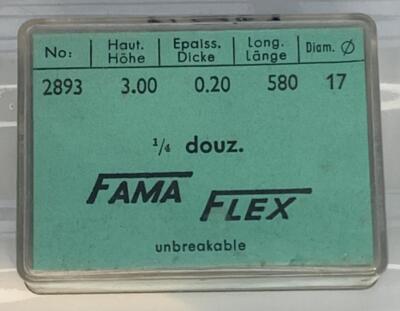 Vintage Fama Flex 1/4 Douz No. 2893 - Schweizer Uhrfedern Uhrmacher Ersatzteile