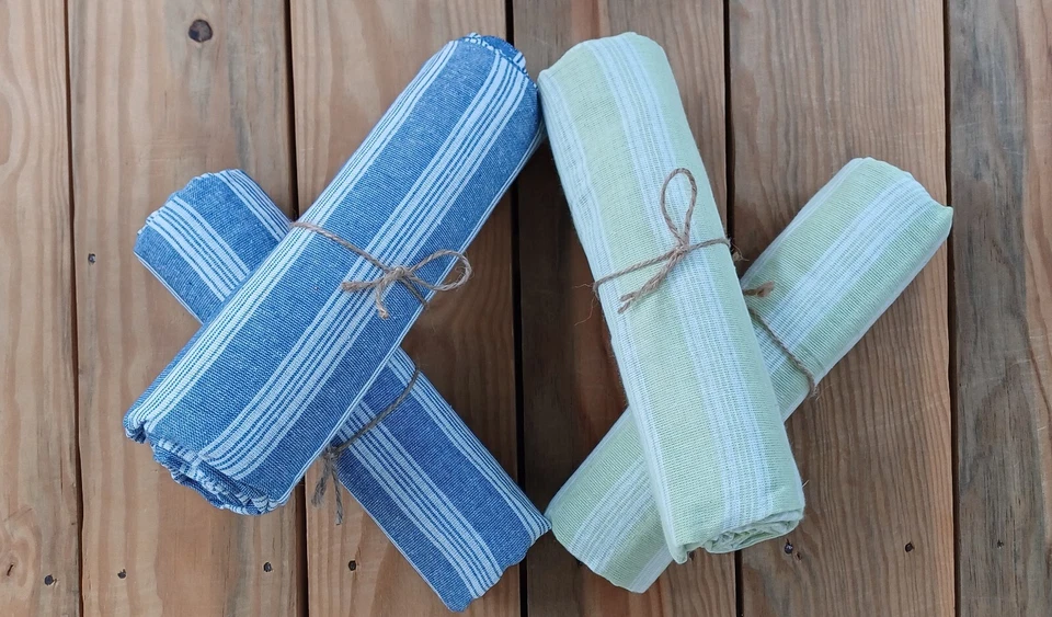 Beach Striped Cotton Towel 40x70 Inc – Quick Dry Bath Blanket Turkish Peshtemal - Image 4 of 4