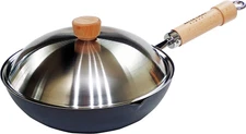 River light stir-fried pot KIWAME PREMIUM 28cm LID Gas / IH compatible wok japan