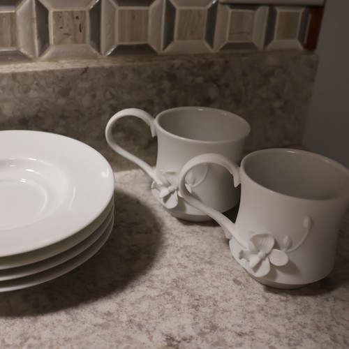Teavana Orchid Tea Set Bisque Porcelain White - Picture 9 of 13