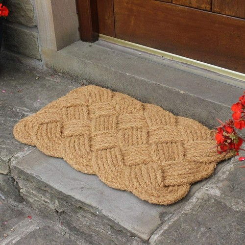 Hand Made Door Floor Mat Indoor Outdoor Knotted Rope Coir 45 x 75cm - Picture 4 of 9