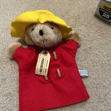 Eden Paddington Bear Puppet Plush Felt Red Coat Yellow Hat 11 1981 Vintage