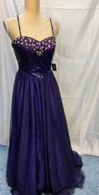 NWT $210 Masquerade Strapless Embellished Purple Prom Party Wedding Dress  Sz 2 | eBay