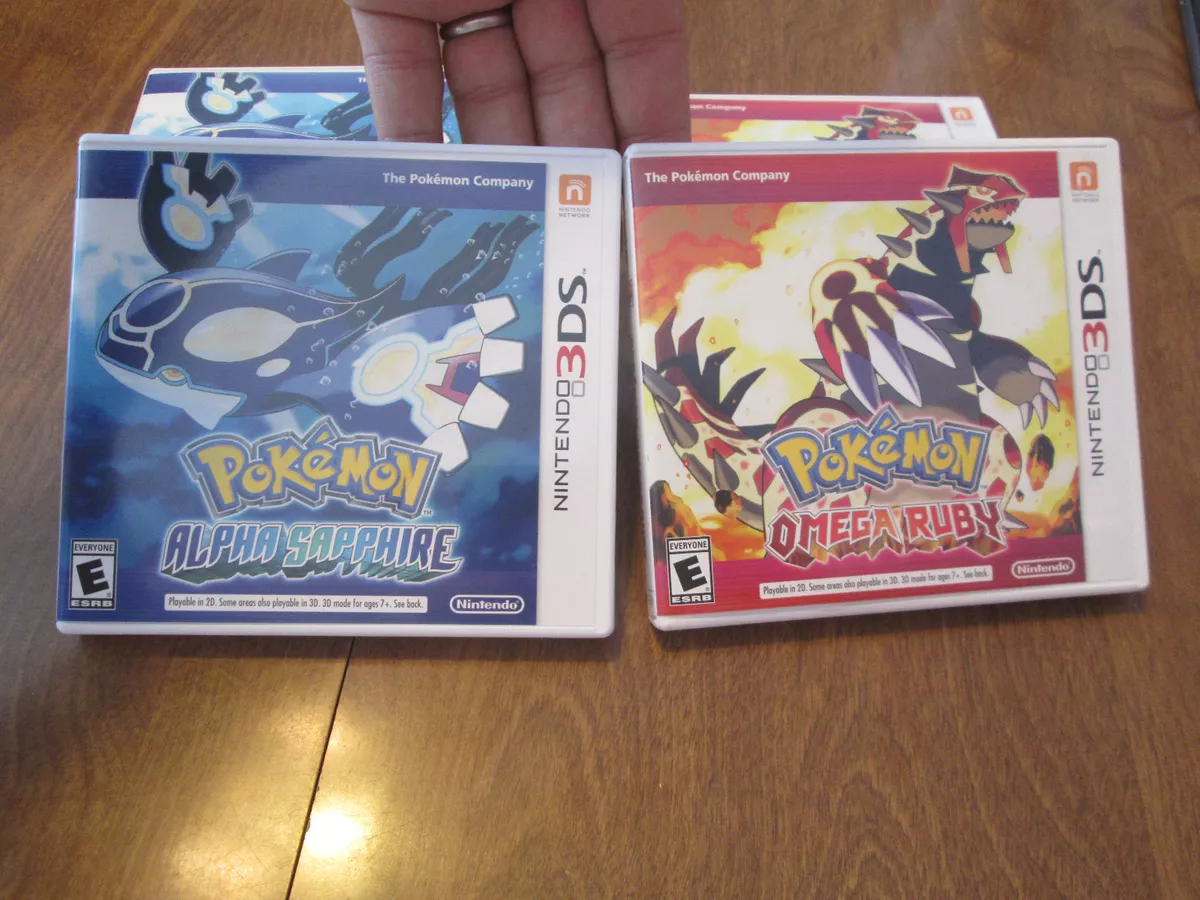 POKEMON ALPHA SAPPHIRE OMEGA RUBY NINTENDO 3DS LOT 2 GAMES COMPLETE EXCELLENT