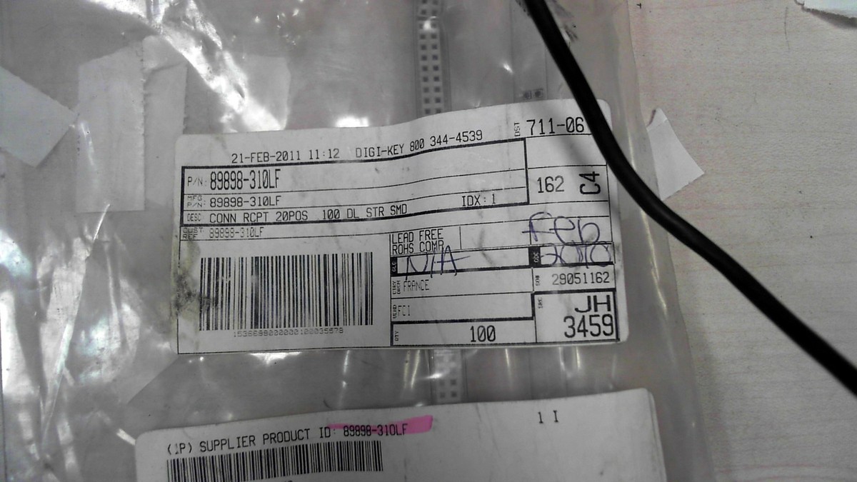 89898-310LF FCI ELECTRONICS CONNECTOR INTERCONNECT 89898 89898