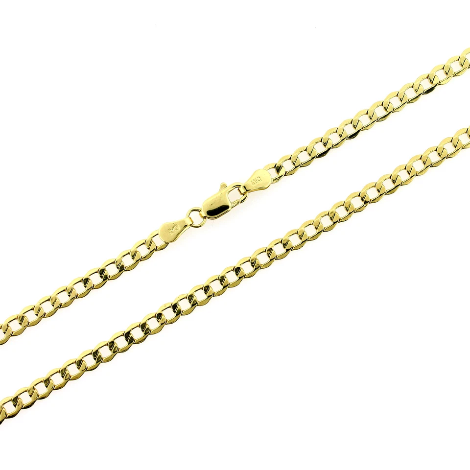 Collar Cadena Eslabón Cubano Bordillo Oro Amarillo 10K 2.5MM 16" 18" 20" 22" 24" 26" Foto 3 de 4