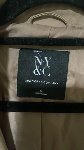 Chaqueta de cuero con cremallera para mujer New York & Company talla mediana nueva sin etiquetas - Imagen 10 de 11