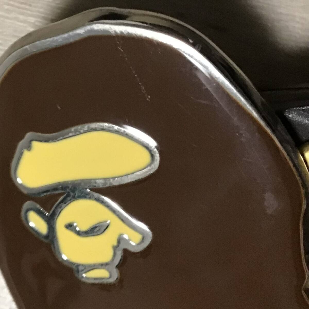 APE HEAD buckle BAPE camo embossed leather belt A Bathing Ape Size