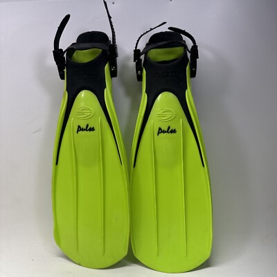 Deep See Aqua Lung Pulse Swim Fins Split SIZE XL - Neon Yellow & Black Tiawan