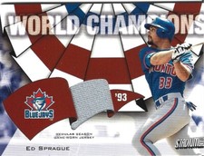 2002 Topps Stadium Club #WC-ES Ed Sprague World Champion Relics GWJ