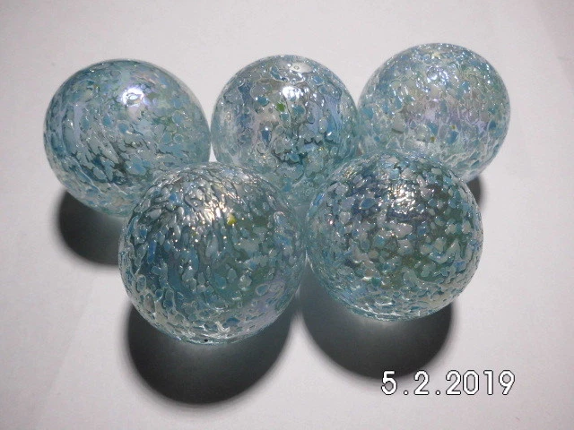 HOUSE OF MARBLES 5 Murmeln Schneeflocke aus Glas 35mm, Glasmurmel, Glaskugel (108185)