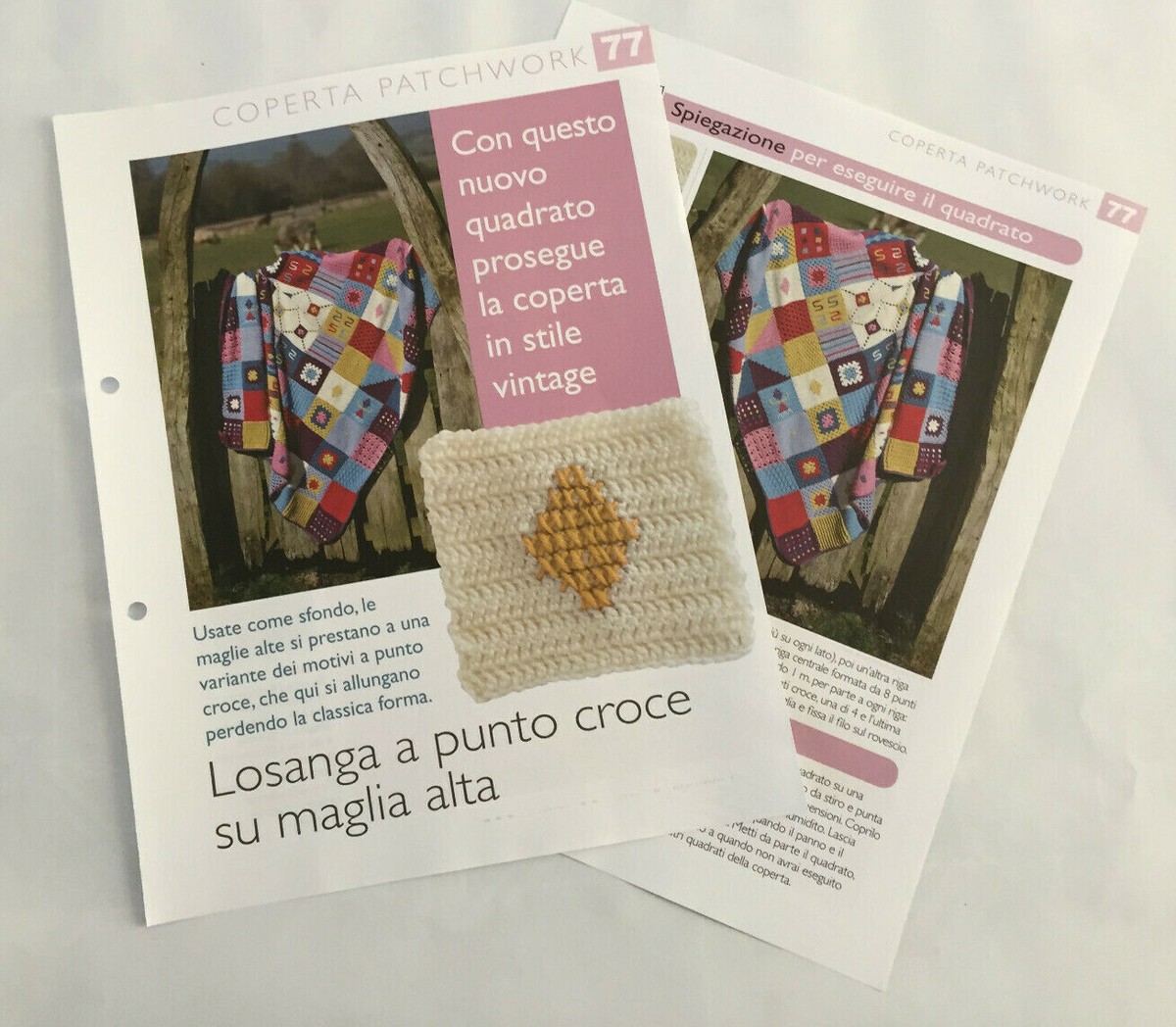Scheda tecnica Uncinetto Handmade Coperta Patchwork losanga a
