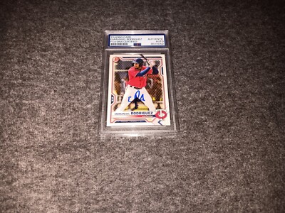Emmanuel Rodriguez Auto Bowman Psa Slabbed Signed Minnesota Twins 