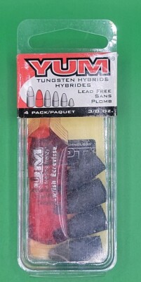 YUM Tungsten Weights Bullet Sinkers Various Sizes w/ attractant liquid Pro Style